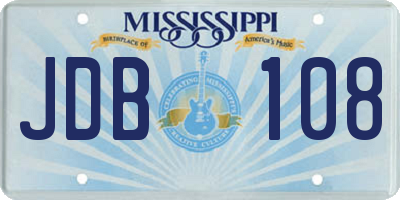 MS license plate JDB108