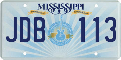 MS license plate JDB113