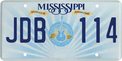 MS license plate JDB114