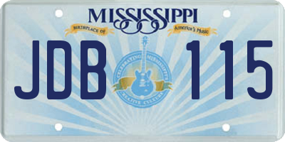 MS license plate JDB115