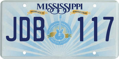 MS license plate JDB117