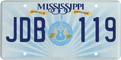 MS license plate JDB119