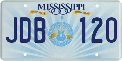 MS license plate JDB120