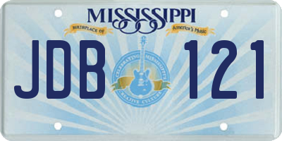 MS license plate JDB121