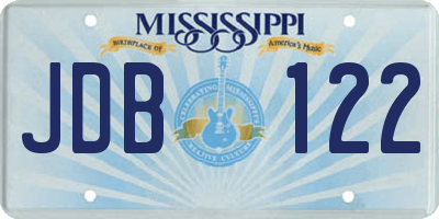 MS license plate JDB122