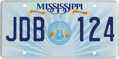MS license plate JDB124
