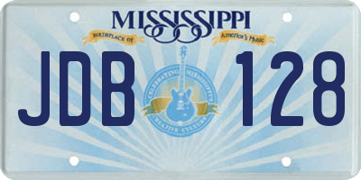 MS license plate JDB128