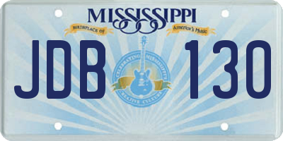 MS license plate JDB130