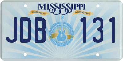 MS license plate JDB131