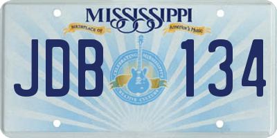 MS license plate JDB134