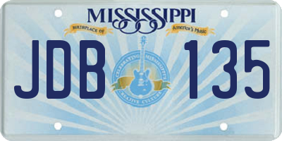 MS license plate JDB135