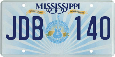 MS license plate JDB140