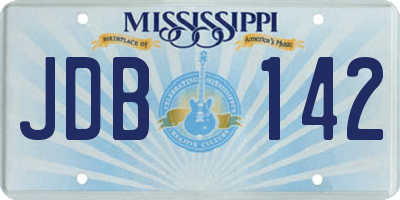 MS license plate JDB142