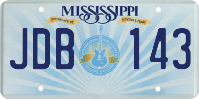 MS license plate JDB143