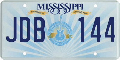 MS license plate JDB144