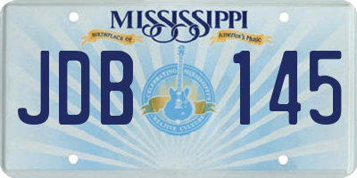MS license plate JDB145