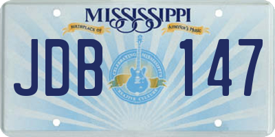 MS license plate JDB147