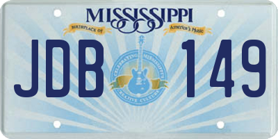 MS license plate JDB149
