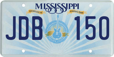 MS license plate JDB150