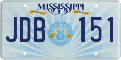 MS license plate JDB151