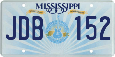 MS license plate JDB152