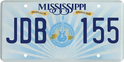 MS license plate JDB155
