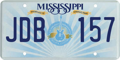 MS license plate JDB157