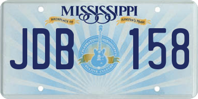 MS license plate JDB158