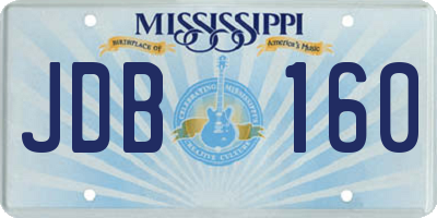 MS license plate JDB160