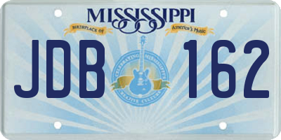MS license plate JDB162
