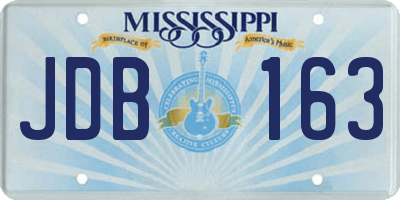 MS license plate JDB163