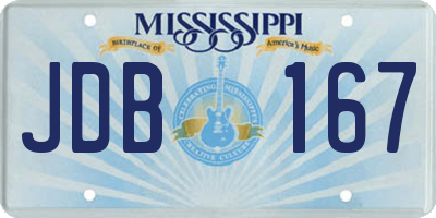 MS license plate JDB167