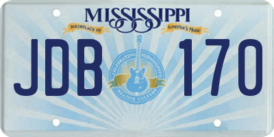 MS license plate JDB170