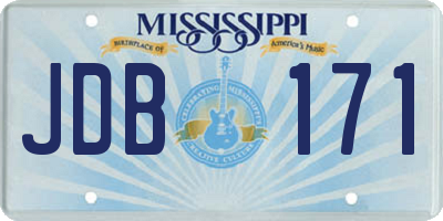 MS license plate JDB171