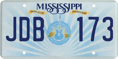 MS license plate JDB173