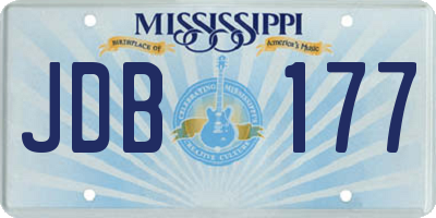 MS license plate JDB177