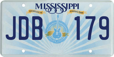MS license plate JDB179