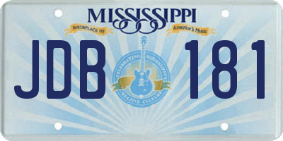 MS license plate JDB181