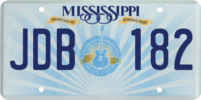 MS license plate JDB182
