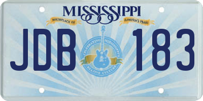 MS license plate JDB183