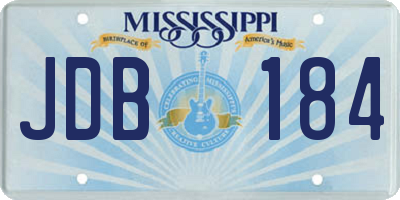 MS license plate JDB184