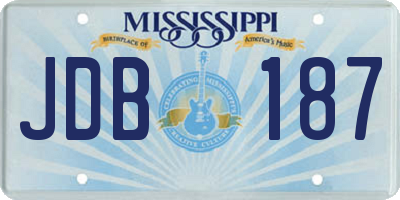 MS license plate JDB187