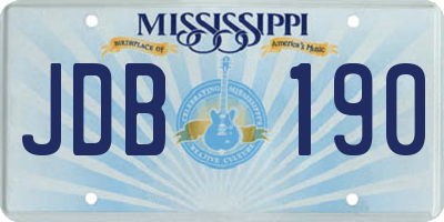 MS license plate JDB190
