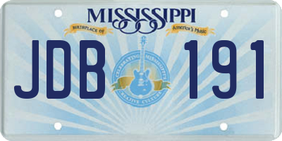 MS license plate JDB191