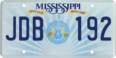 MS license plate JDB192