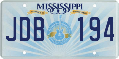 MS license plate JDB194
