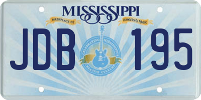 MS license plate JDB195