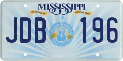 MS license plate JDB196