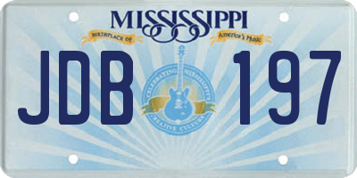 MS license plate JDB197