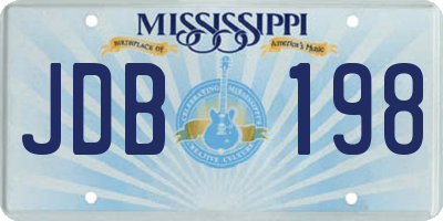 MS license plate JDB198